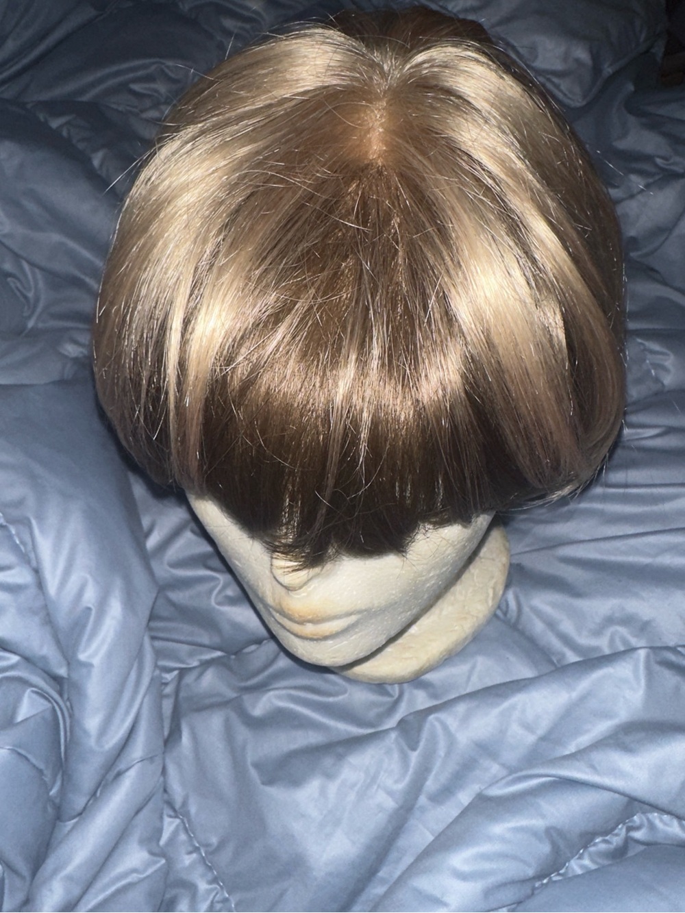 Light Brown Short Bob Wig with Fringe - Unbranded